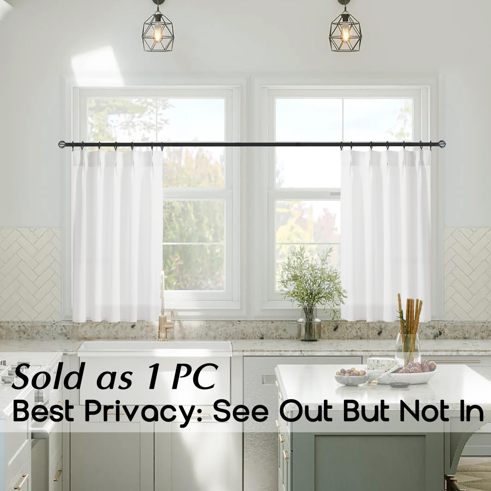 Kitchen Window Curtains Over Sinkpinch Pleat Linen Sheer Short Back Door Curtain