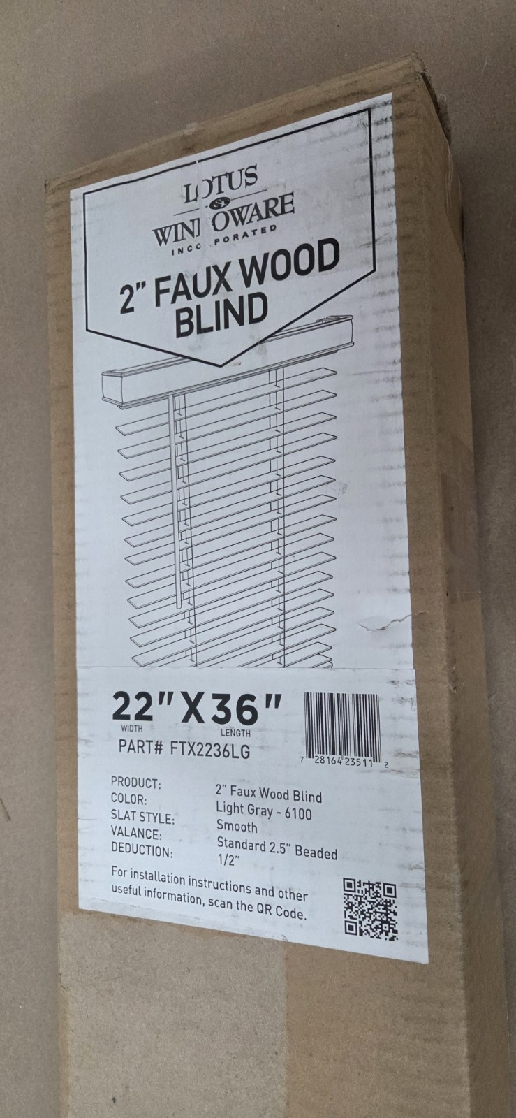 Lotus & Windoware Cordless, 2 Inch Faux Wood Blind, Window Blinds, Blinds &…