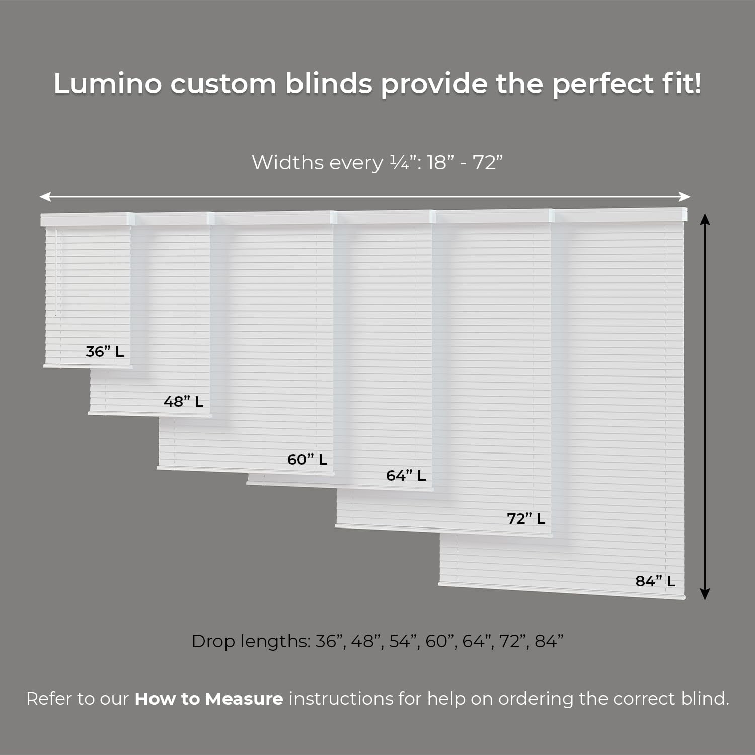 2″ Cordless Smooth Slat Faux Wood Window Blinds for Home – 35″ W x 60″ L –