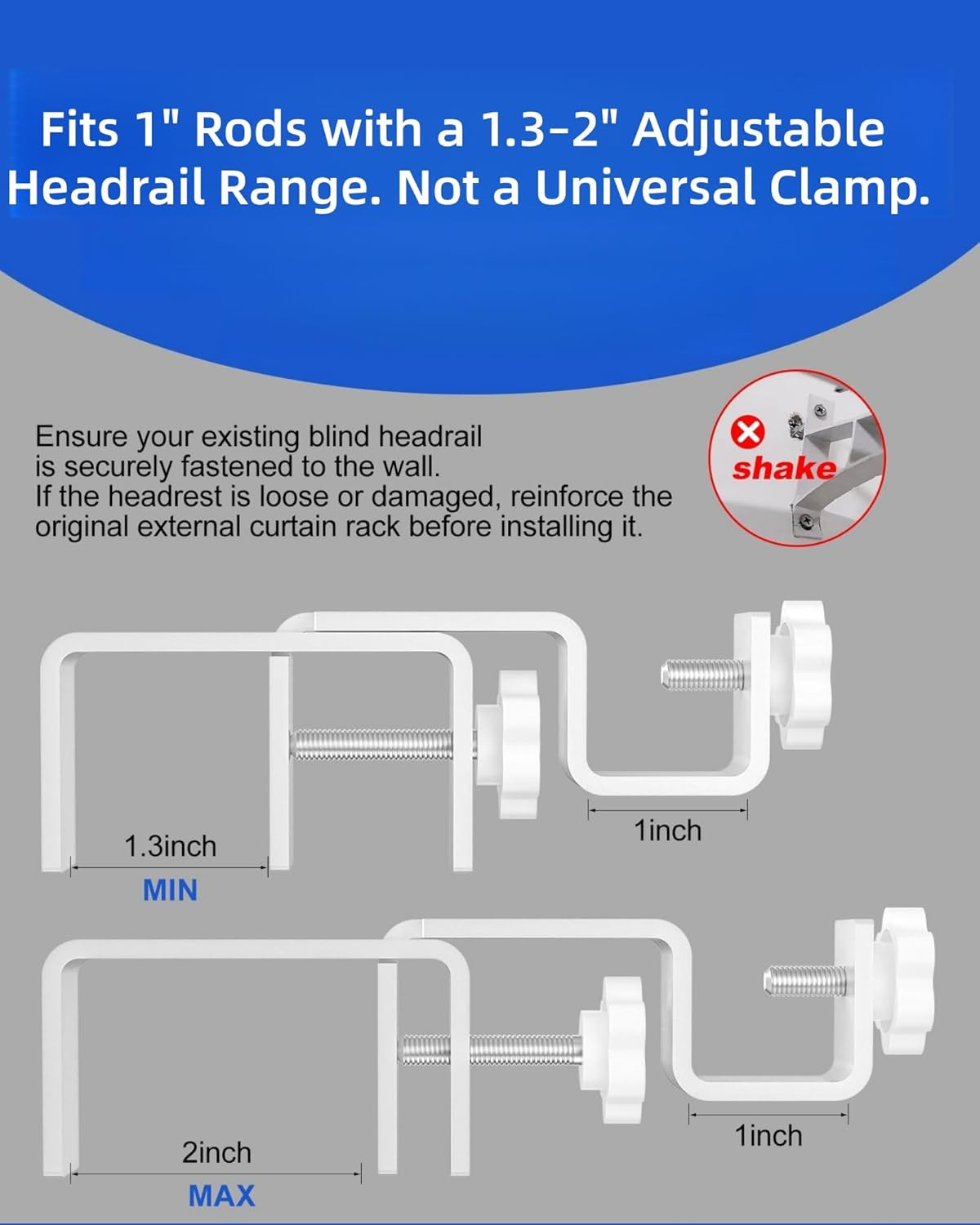 Over-Blinds Curtain Rod Brackets for Outside-Mounted Blinds, Blinds Curtain Rod