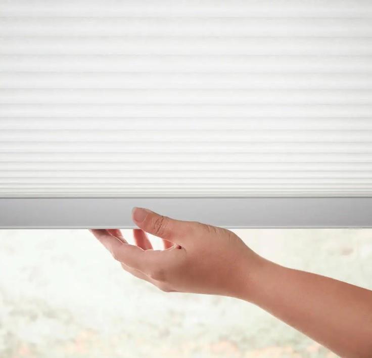 Snow Drift White Top Down Bottom Up Light Filtering Cellular Shade 34.75″W x 48″