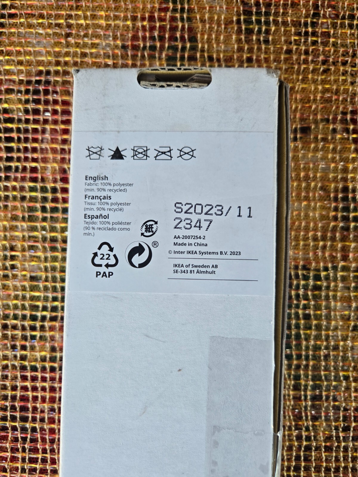 IKEA HOPPVALS 23″ X 64″ Grey Polyester Window Shade Blinds NEW