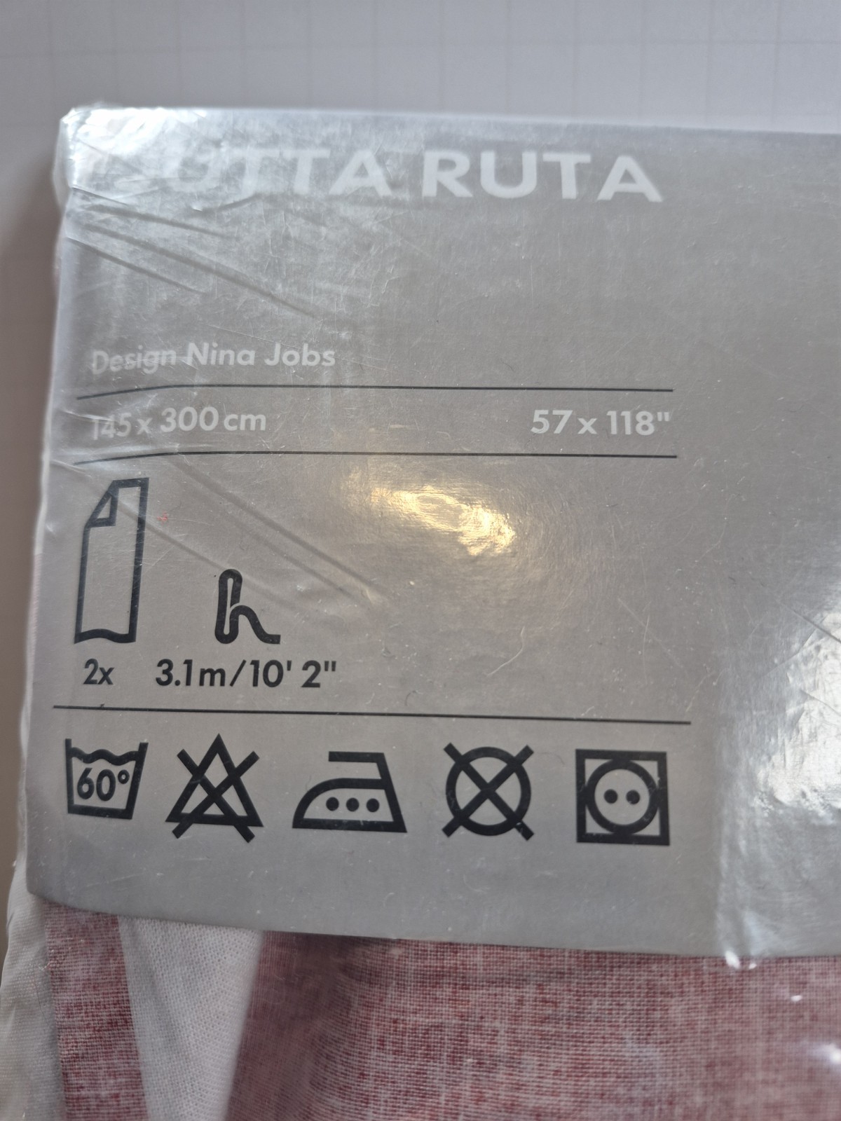 Ikea 2 Red White Pocket Curtain Window Panels 57×118 ea Nina Jobs Modern Design