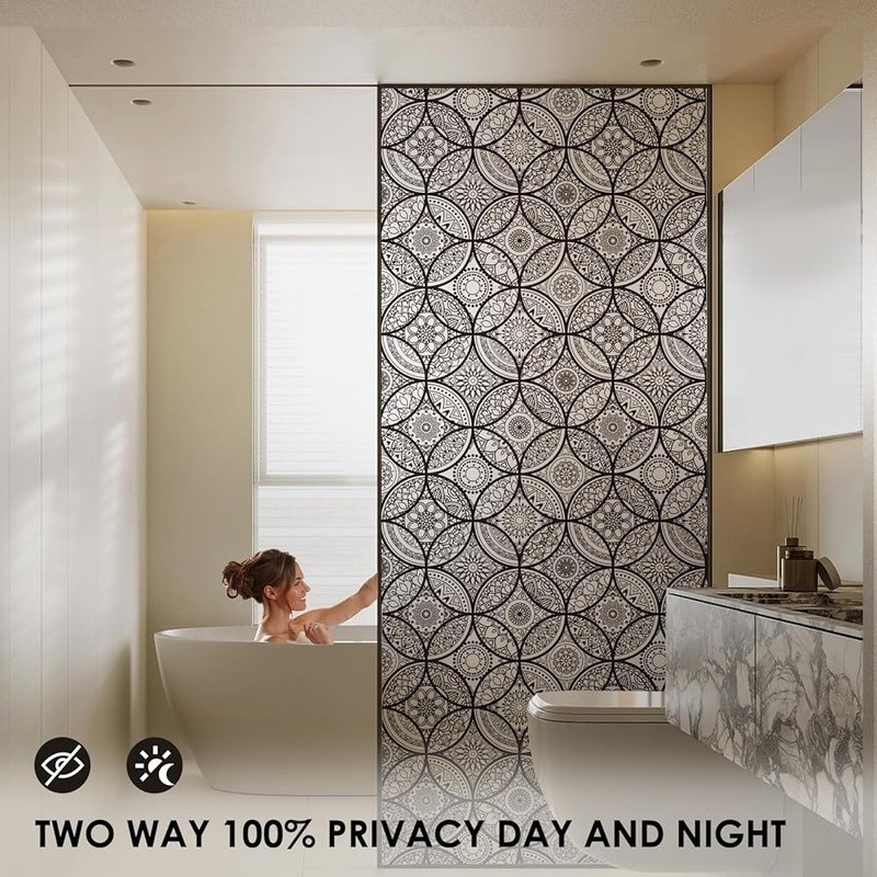 Privacy Window Film UV Blocking Static Cling Home Protection Frosted Glass Tint