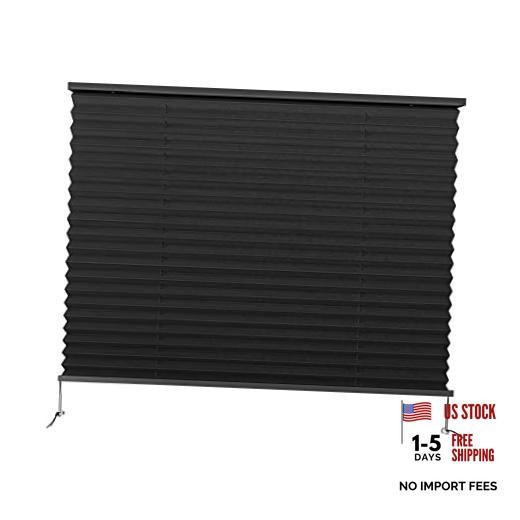 RV Blinds – Pleated Shades, 32″ W x 24″ L Black RV Window Shades 32″W x 24″H
