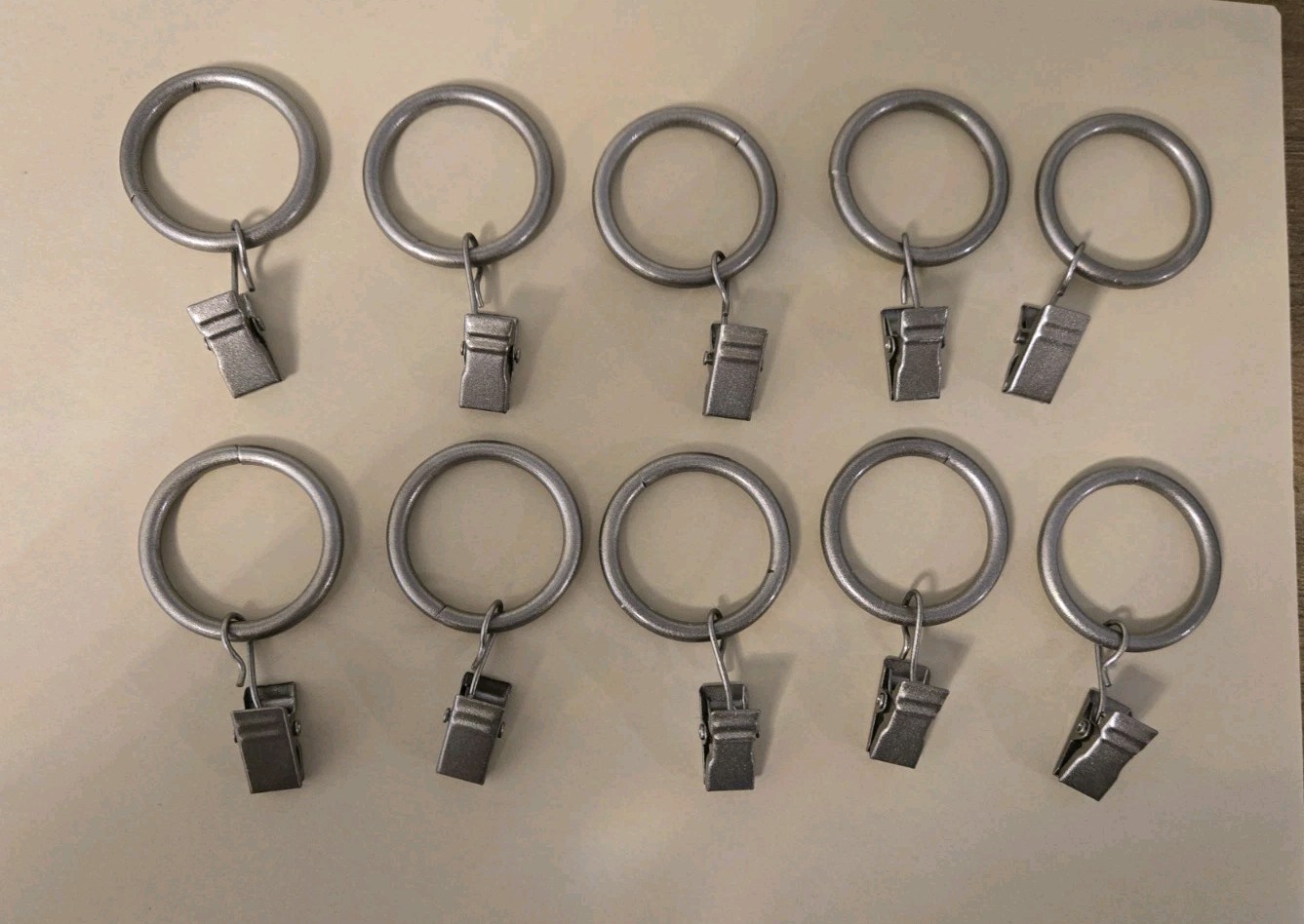 Curtain Clip Rings Set Of 10 Pewter Metallic Color Finish With Sturdy Hanging…
