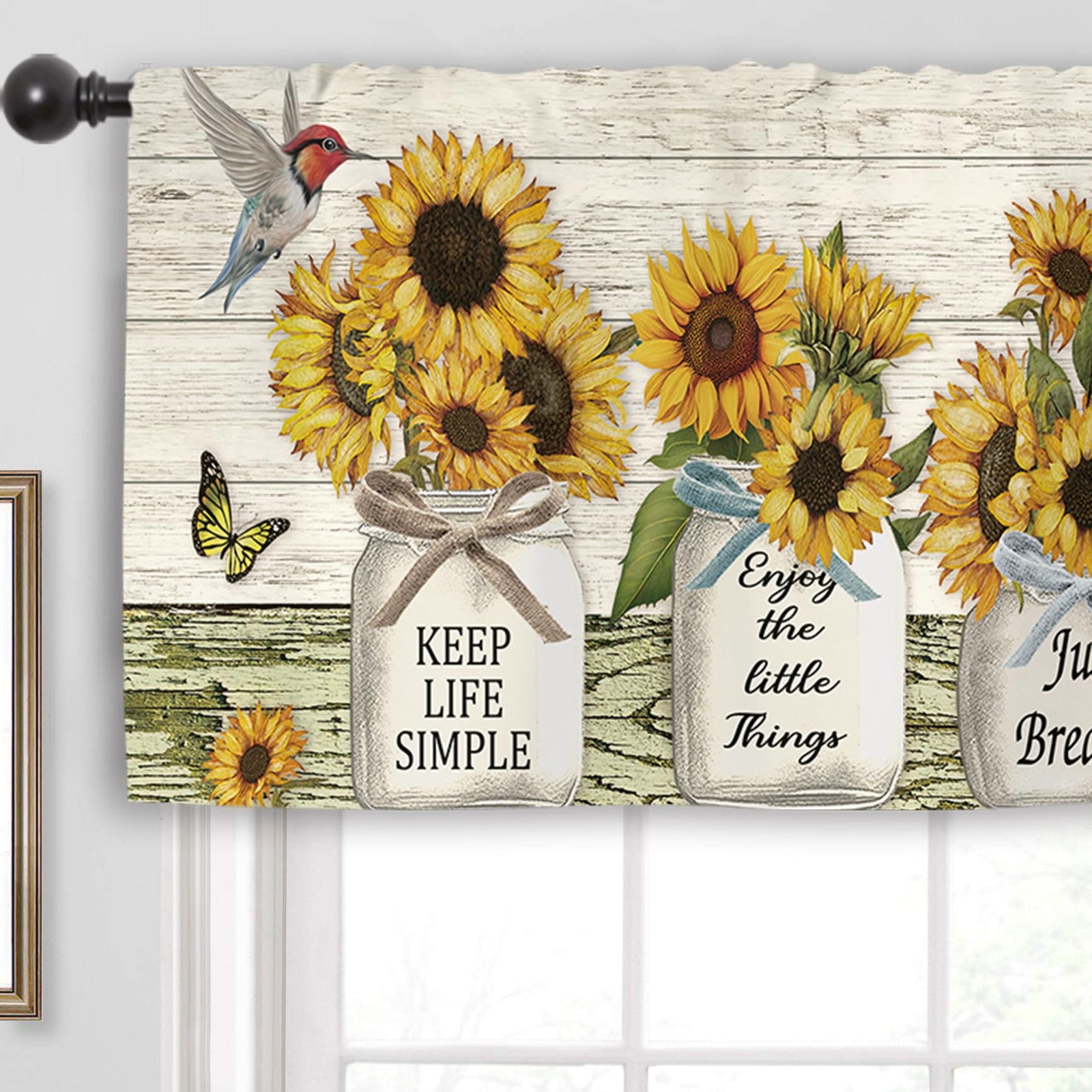 Sunflower Farmhouse Rustic 54″W x 18″L (Pack of 1) Yellow Sunflower Quotes