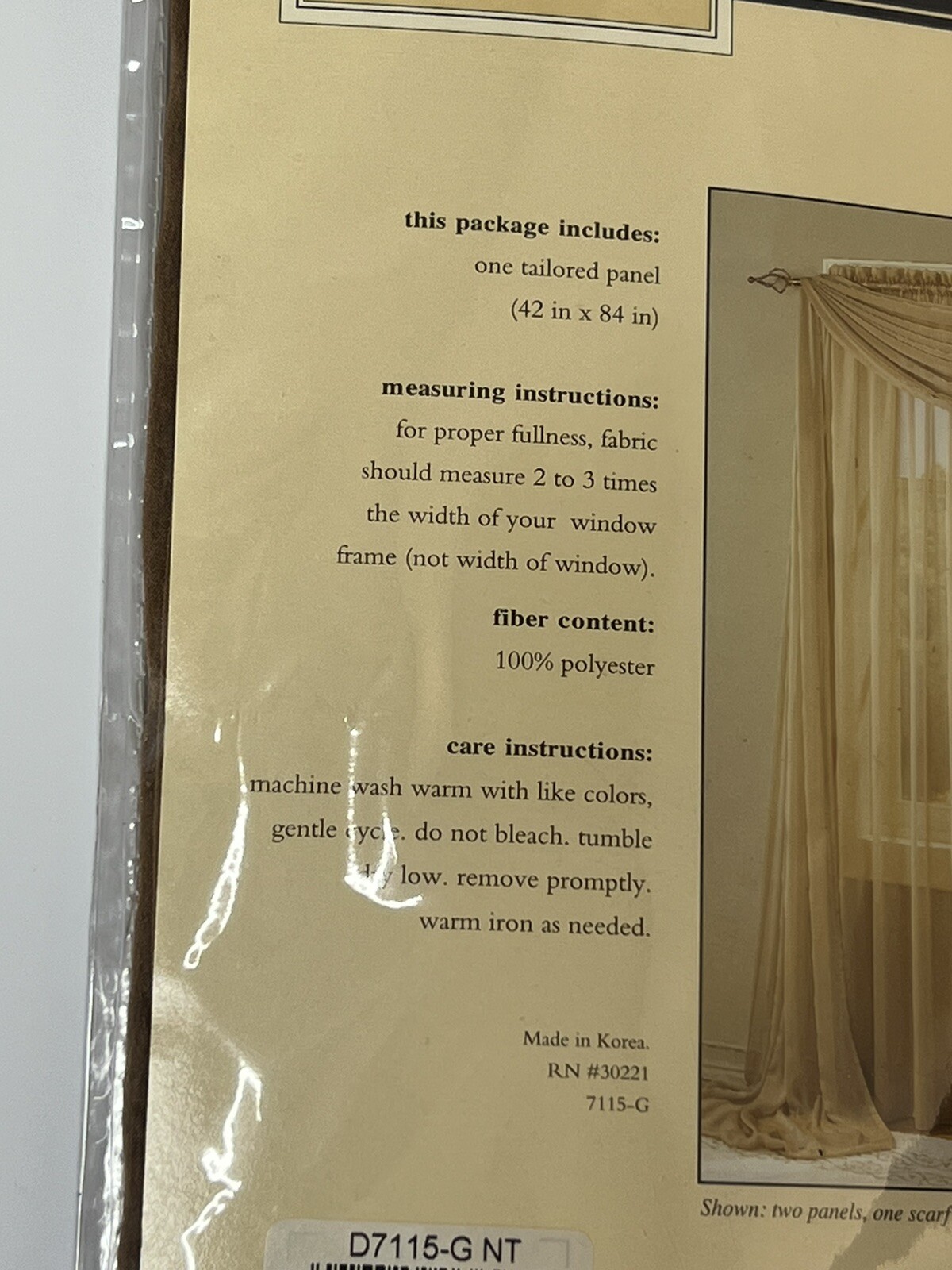 Peri Homeworks Collection One Tailored Panel 42” x 84″ Chiffonade Nutmeg New