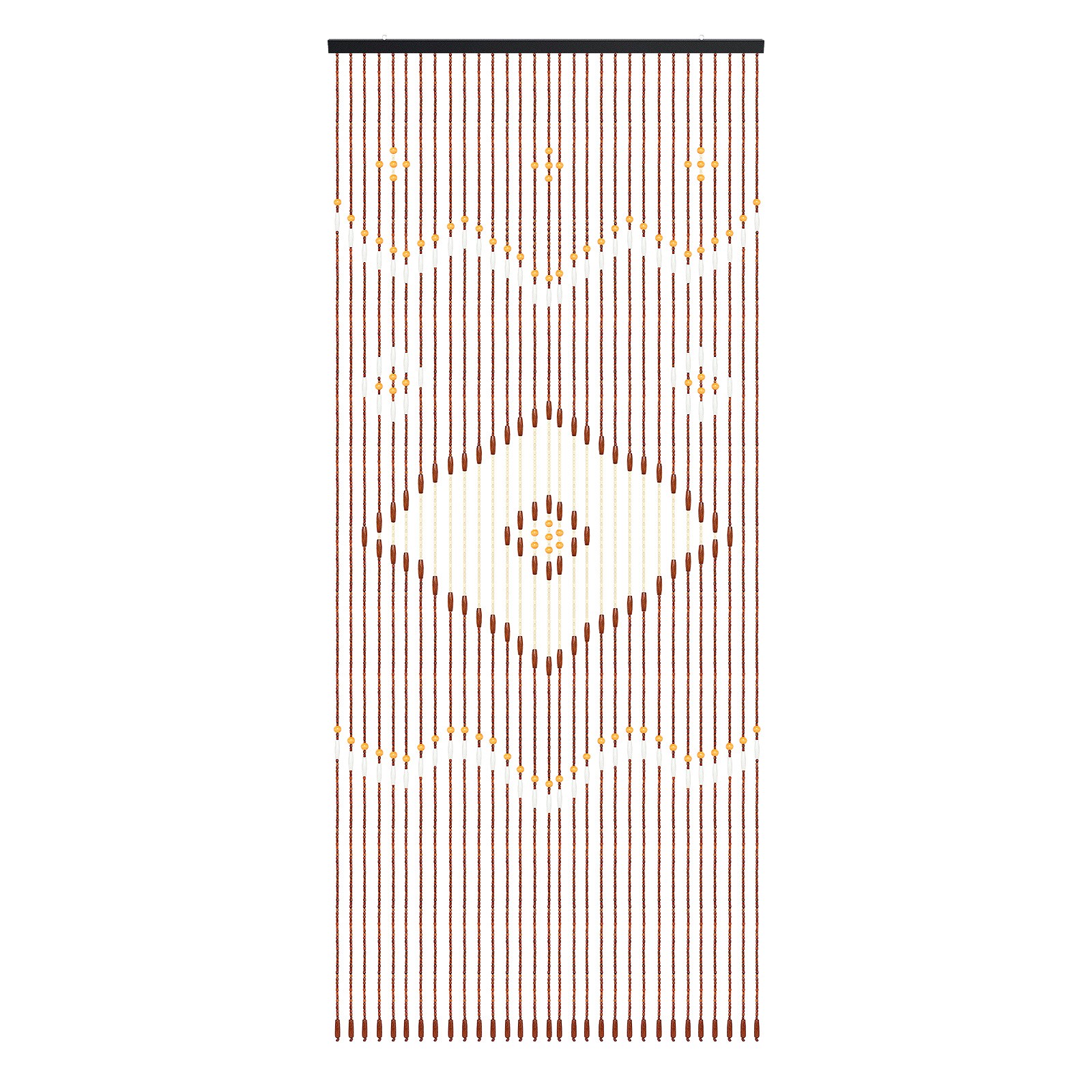 Bamboo Wood Beaded Valance Curtain Handmade Doorway Boho Decoration Valance