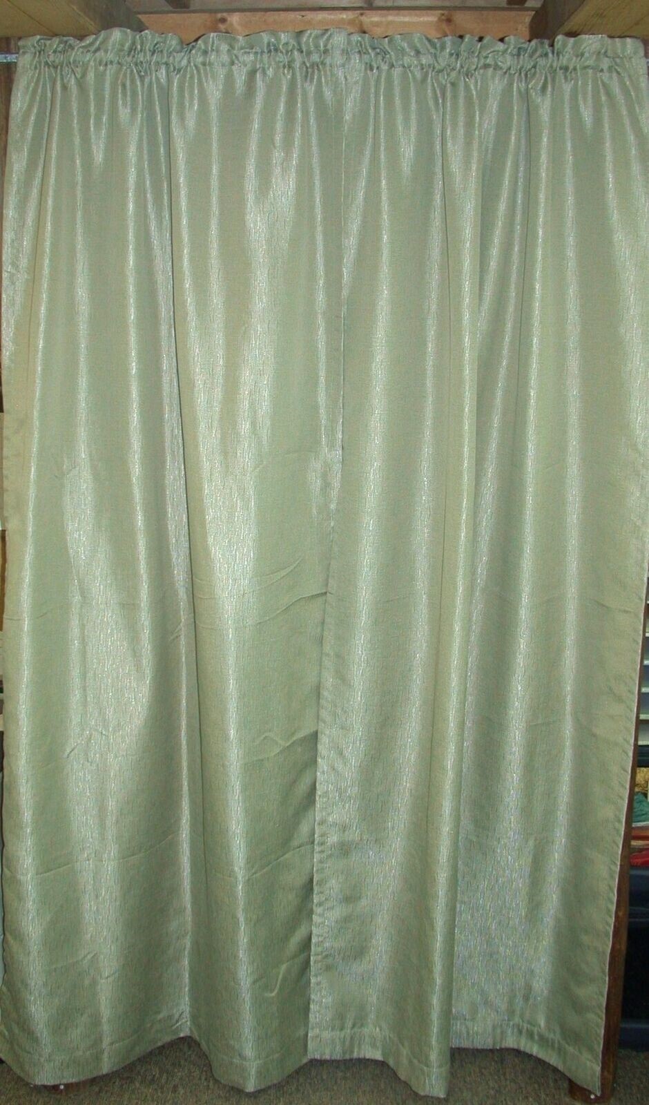 (1) Pair Jaclyn Smith Curtain Set ~ Sage Green ~ Each Panel 42″ W x 84″ L