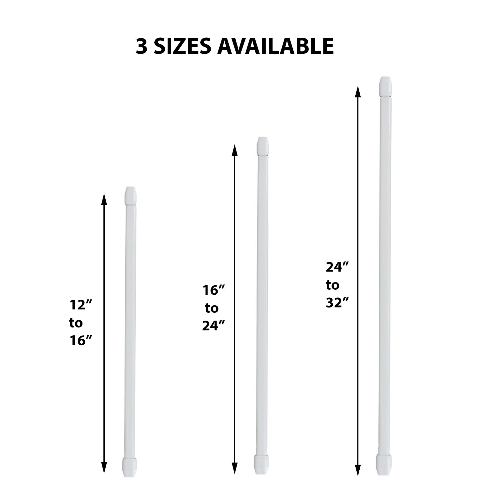 Small Cafe Curtain Rod Adjustable Set of 2