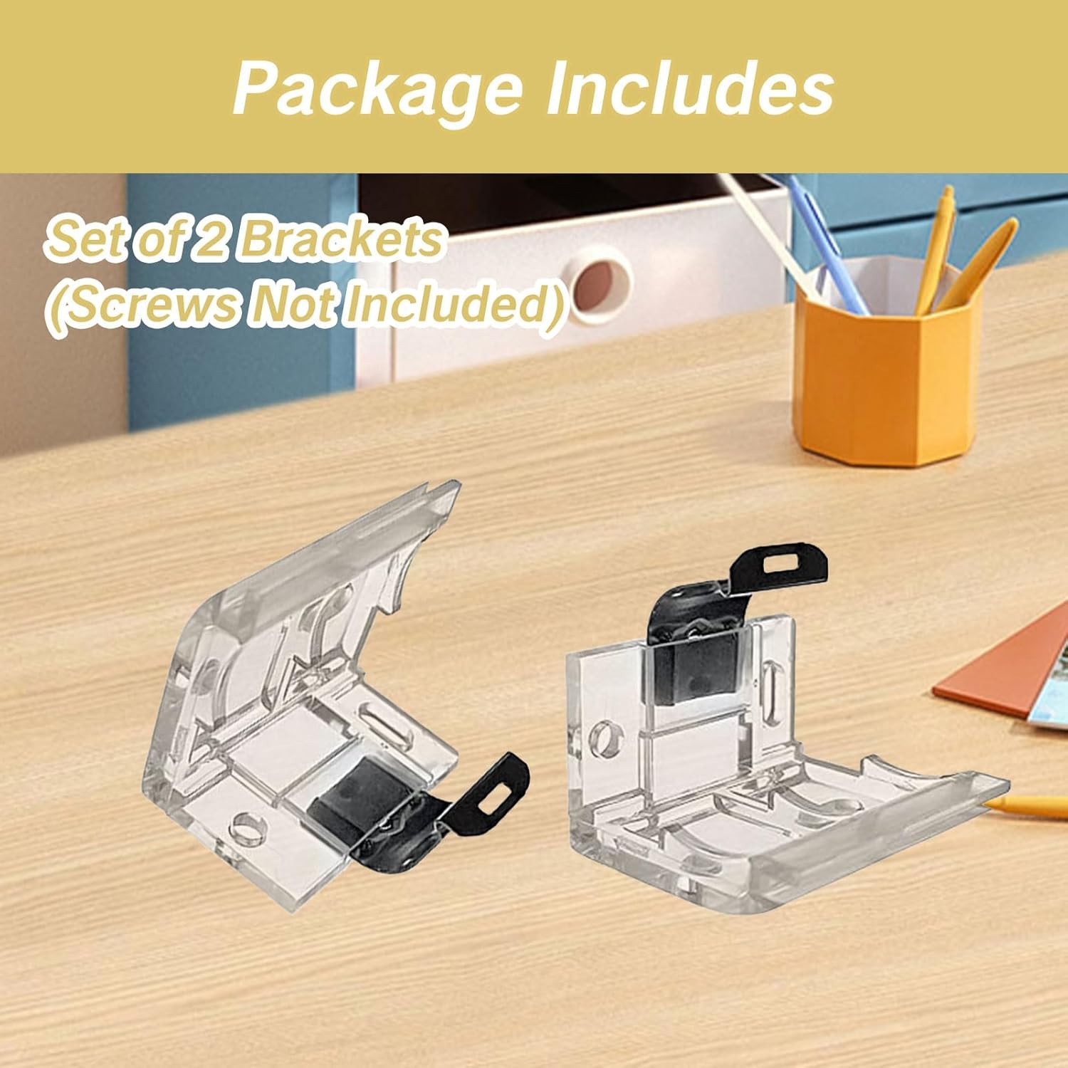 2 PCS Replacement Brackets for Cordless Blinds Mounting Bracket with Metal Clip