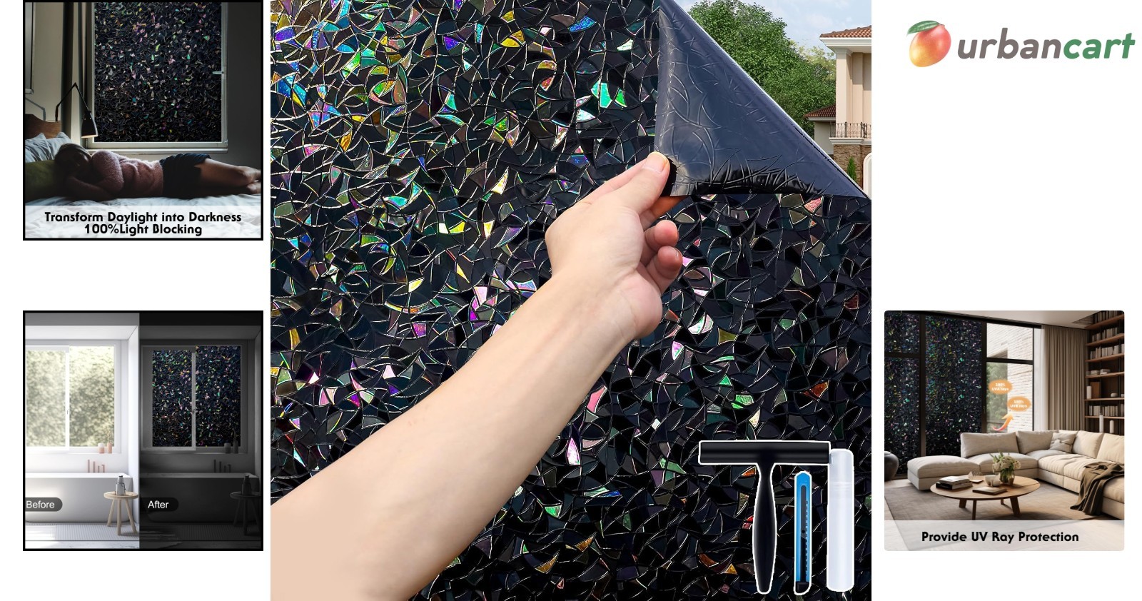 Total Blackout Rainbow Window Privacy Film