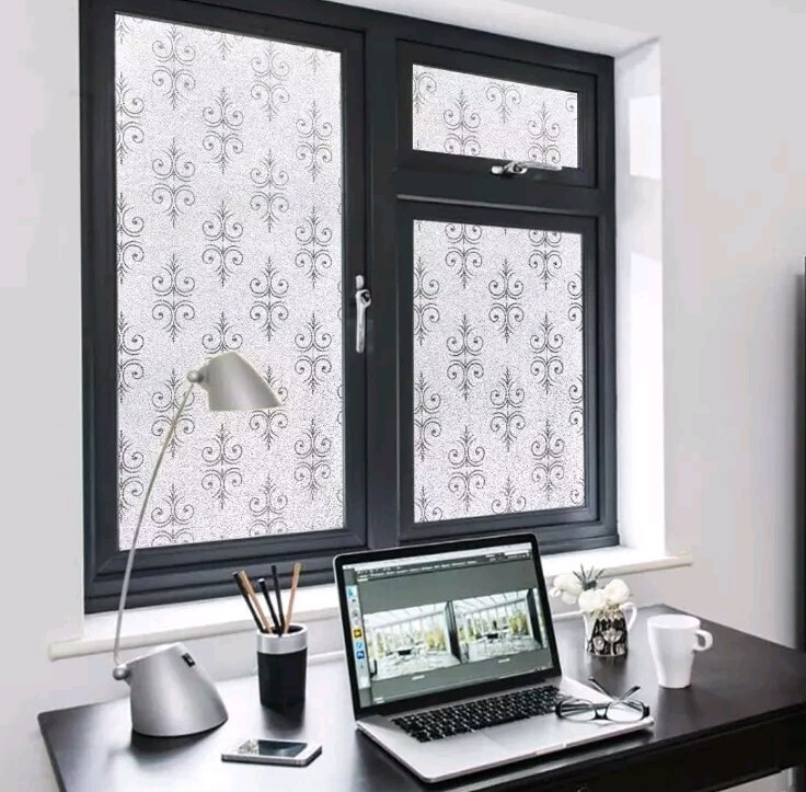 Decorative Window Film Static Frosted Privacy Film Glass Cling 23.6 X 78.7 Inchs