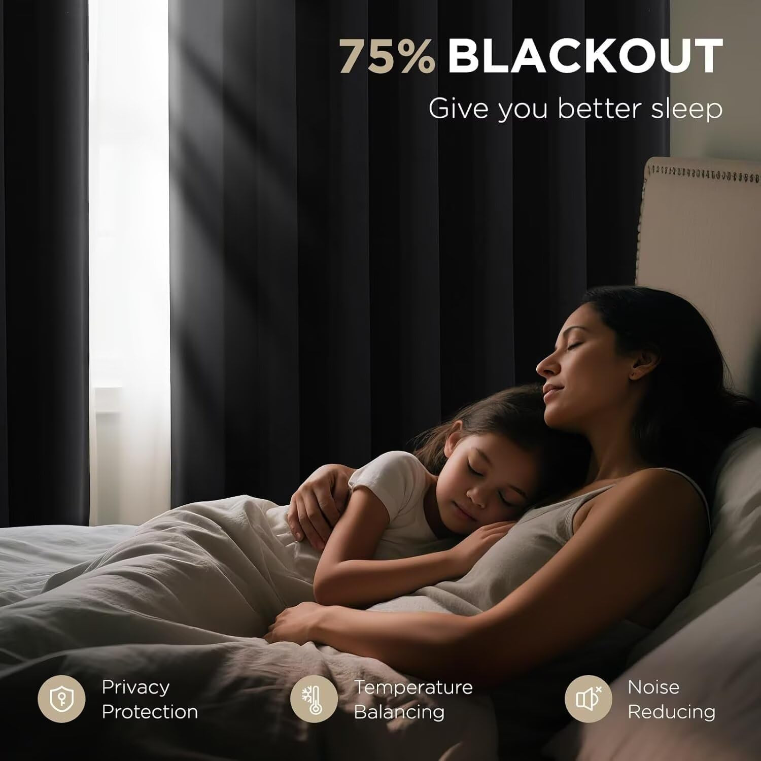 Blackout Curtains for Bedroom, Black Out Curtains 96 Inch Long 2 Panels, Long Bl