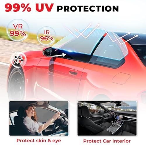 15% VLT Ceramic Car Window Tint Film (20In x 20Ft), 99% UV 20in x 20Ft 15% Vlt
