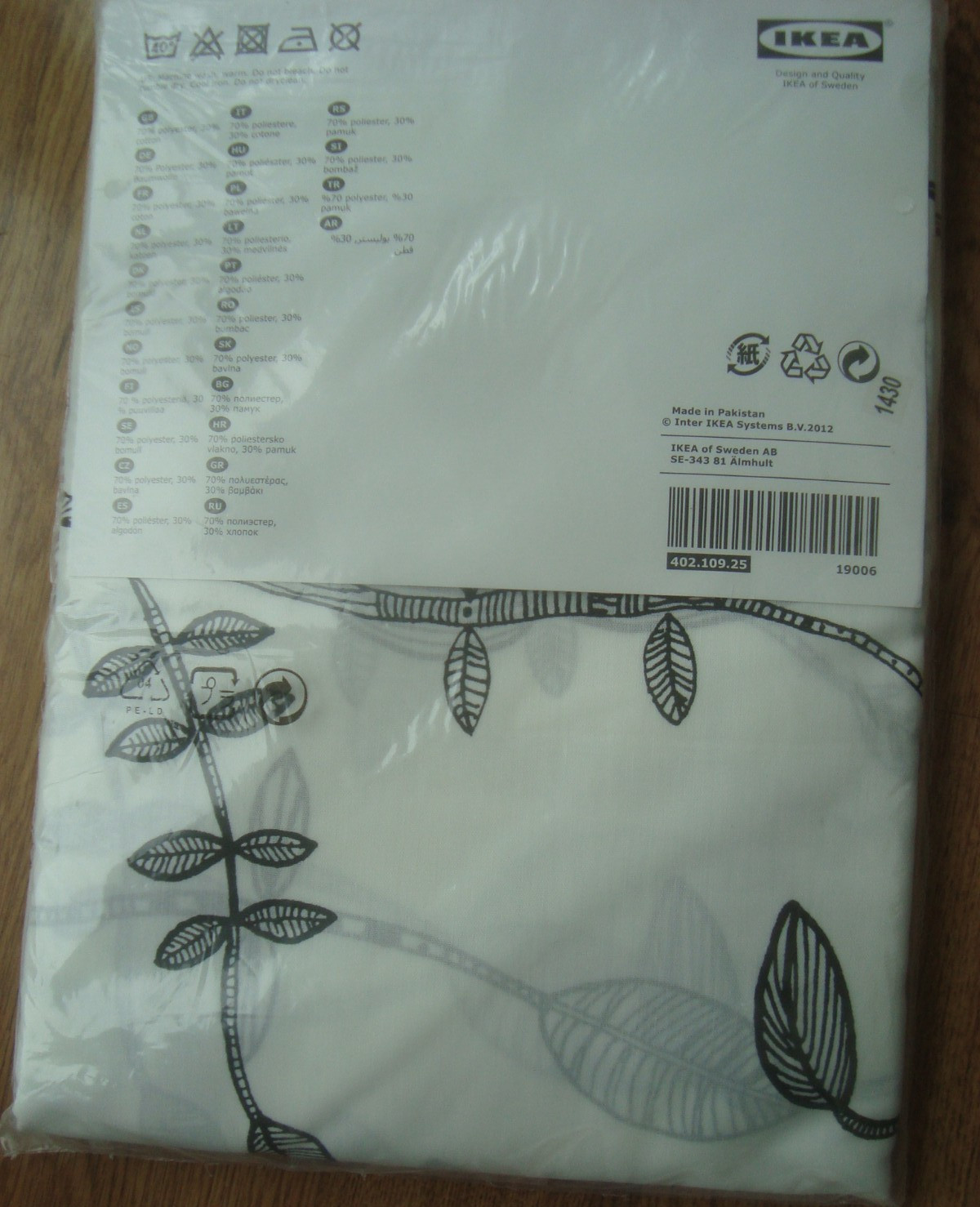 NEW Ikea EIVOR Curtains 2 Panels 57 x 98″ Black White Birds Trees Semi Sheer NIP