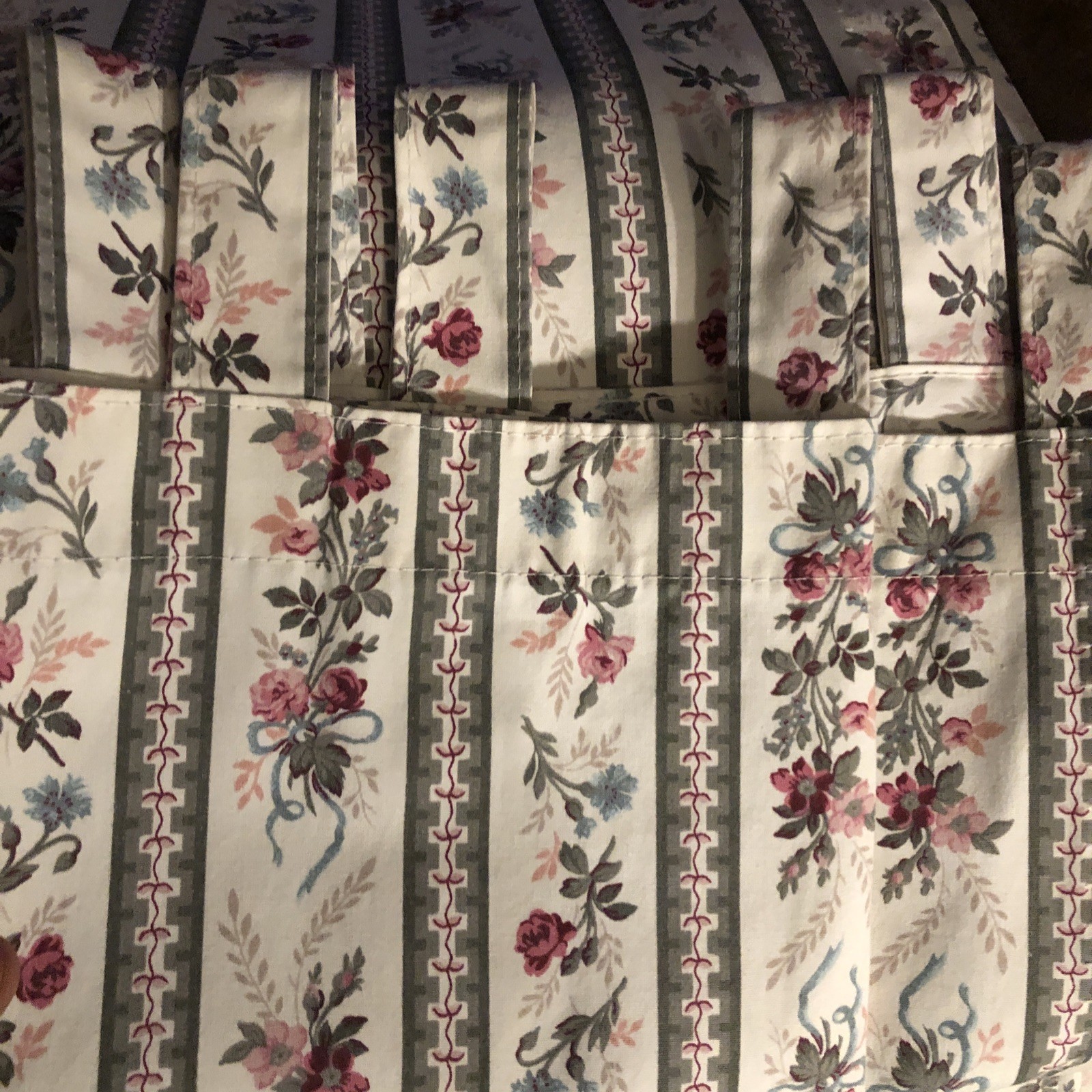 Country Curtains 40x 80 In Long 2 Tab Top Tea Rose Cottage Panel Pair Nice