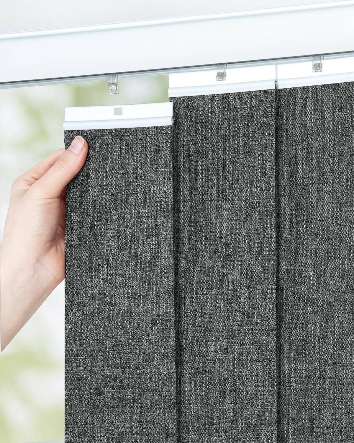 Vertical Blind Replacement Slats, 3.5×82.5 in, Charcoal