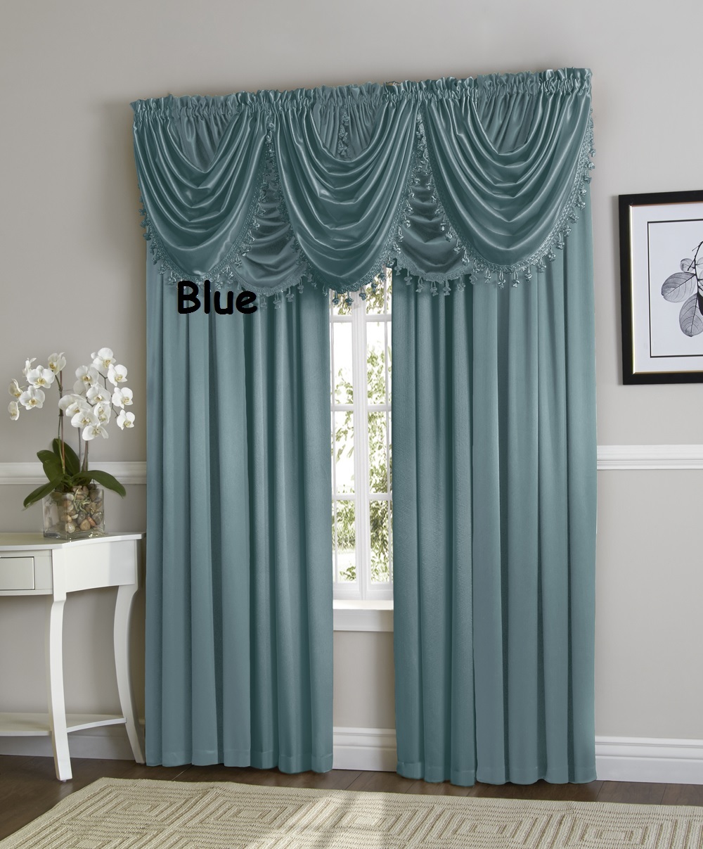 Luxury Hyatt Window Treatment Panel OR Waterfall Valance assorted colors