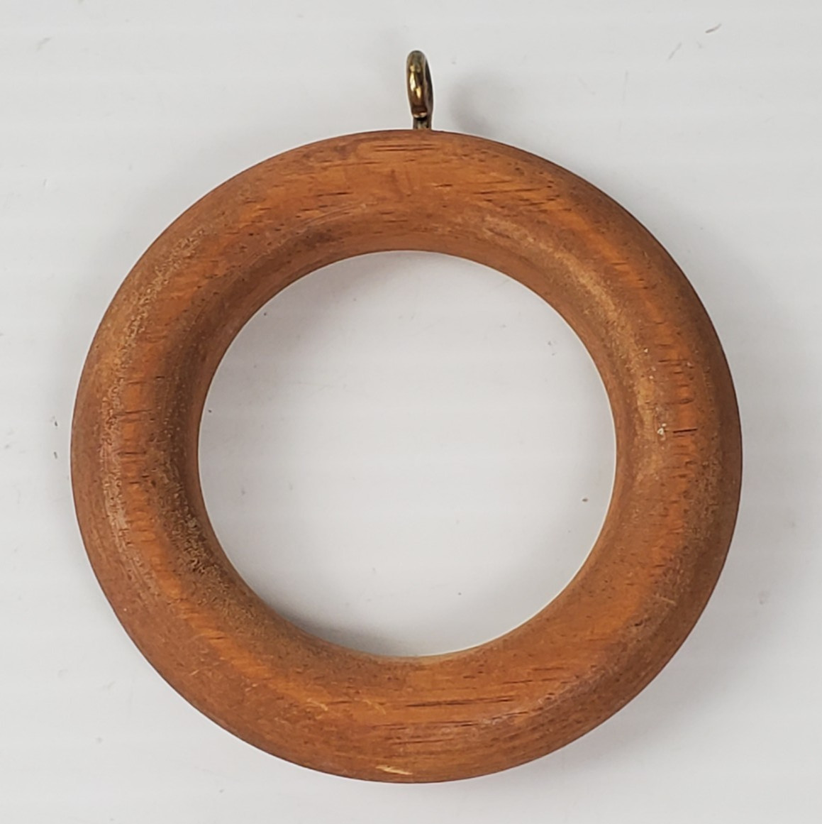 14 Vintage Wooden Curtain Rod Drapery Rings With Eyelets OD 2-3/4” ID 1-3/4”