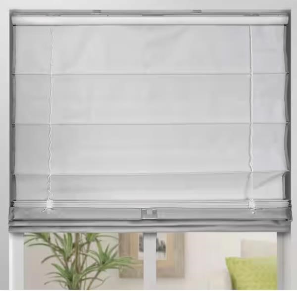 Arlo Blinds Cordless Fabric Roman Shades 46W x 72H, Light Filtering Ivory