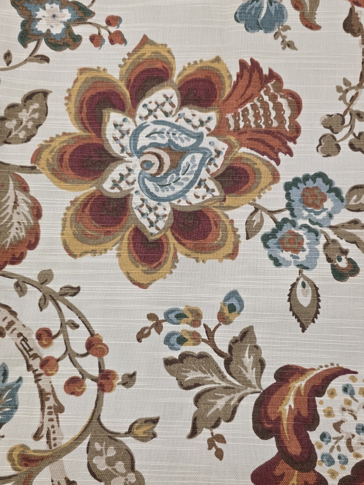 World Market Malli Curtain Panels 48 X 96 Aqua Rust Floral Cotton Sleeve Top