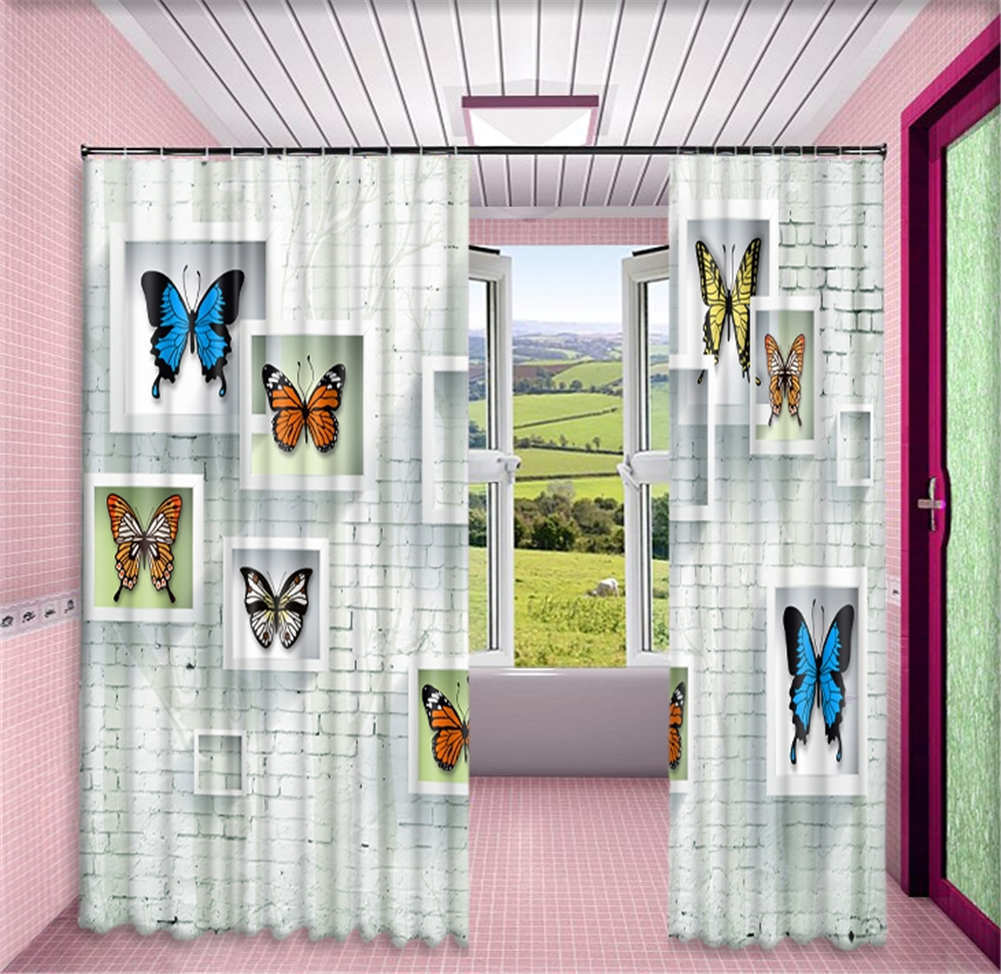 Many Butterfly Specimen 3D Curtain Blockout Photo Printing Curtains Drape Fabric