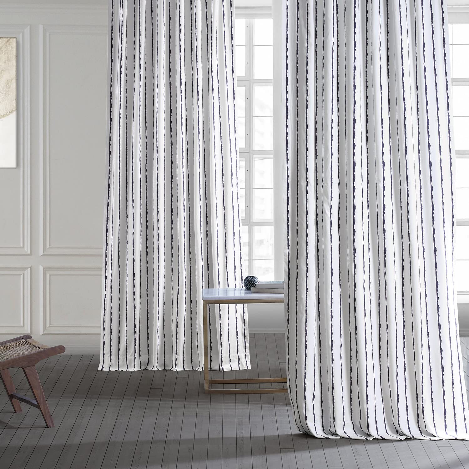 HPD Half Price Drapes Abstract Striped Printed Curtains 84 Inches Long Luxury…