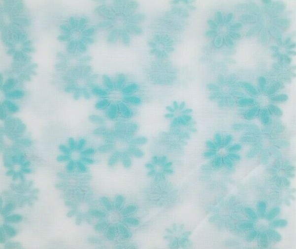 2 pc BL Home Turquoise Daisy Window Panels (1 Pair) 100″ x 84″ NIP