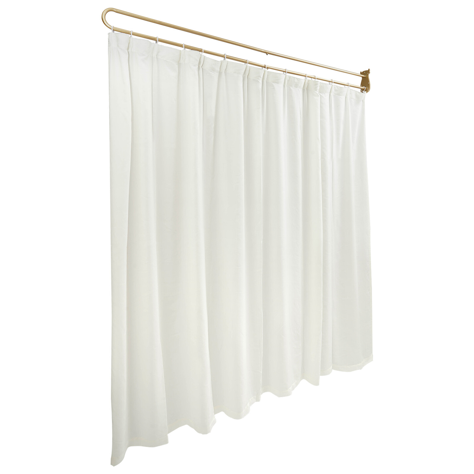 200cm Curtain Rod U-shaped Long Rod W/gauze Curtain Privacy Partition Protection