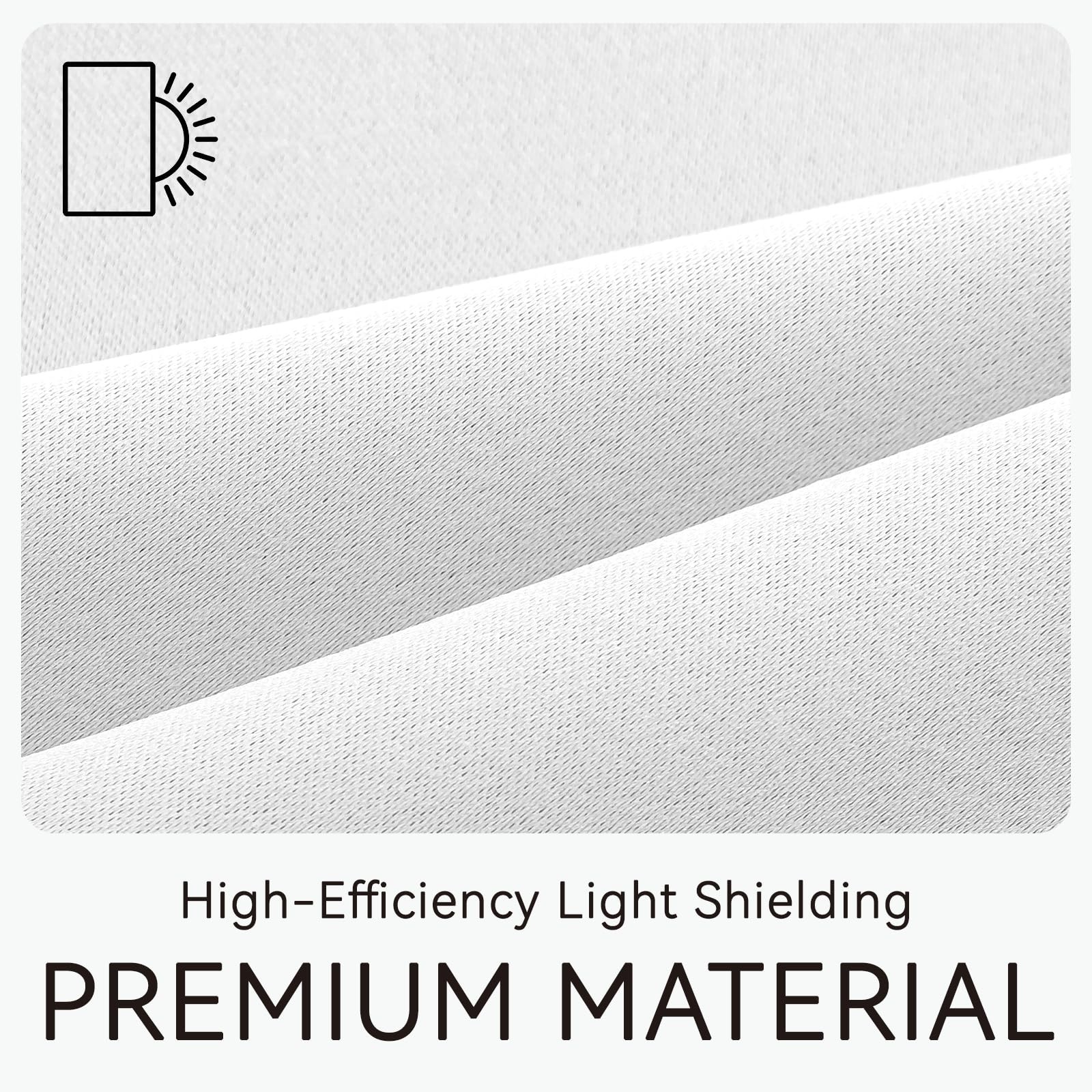 Jilron White Adhesive Blackout Curtains 47×71