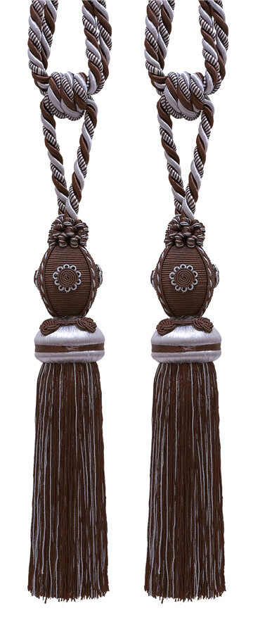 DÉCOPRO Tassel Tieback, Style# TBB1, Color# 24B – Mocha Ice Blue [Set of 2]