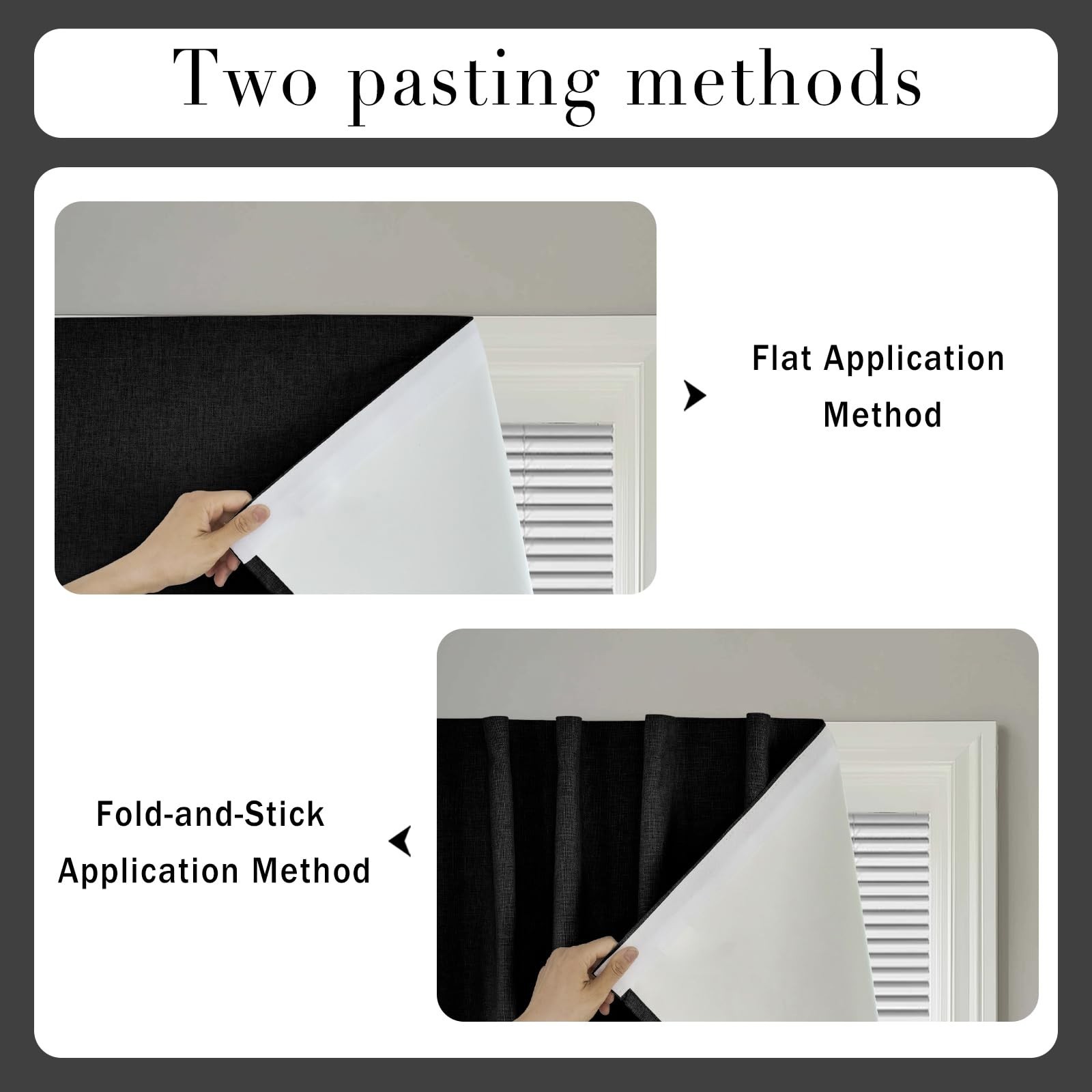 Self-Adhesive Blackout Curtain – Light Blocking Shade for Bedroom Living Room…