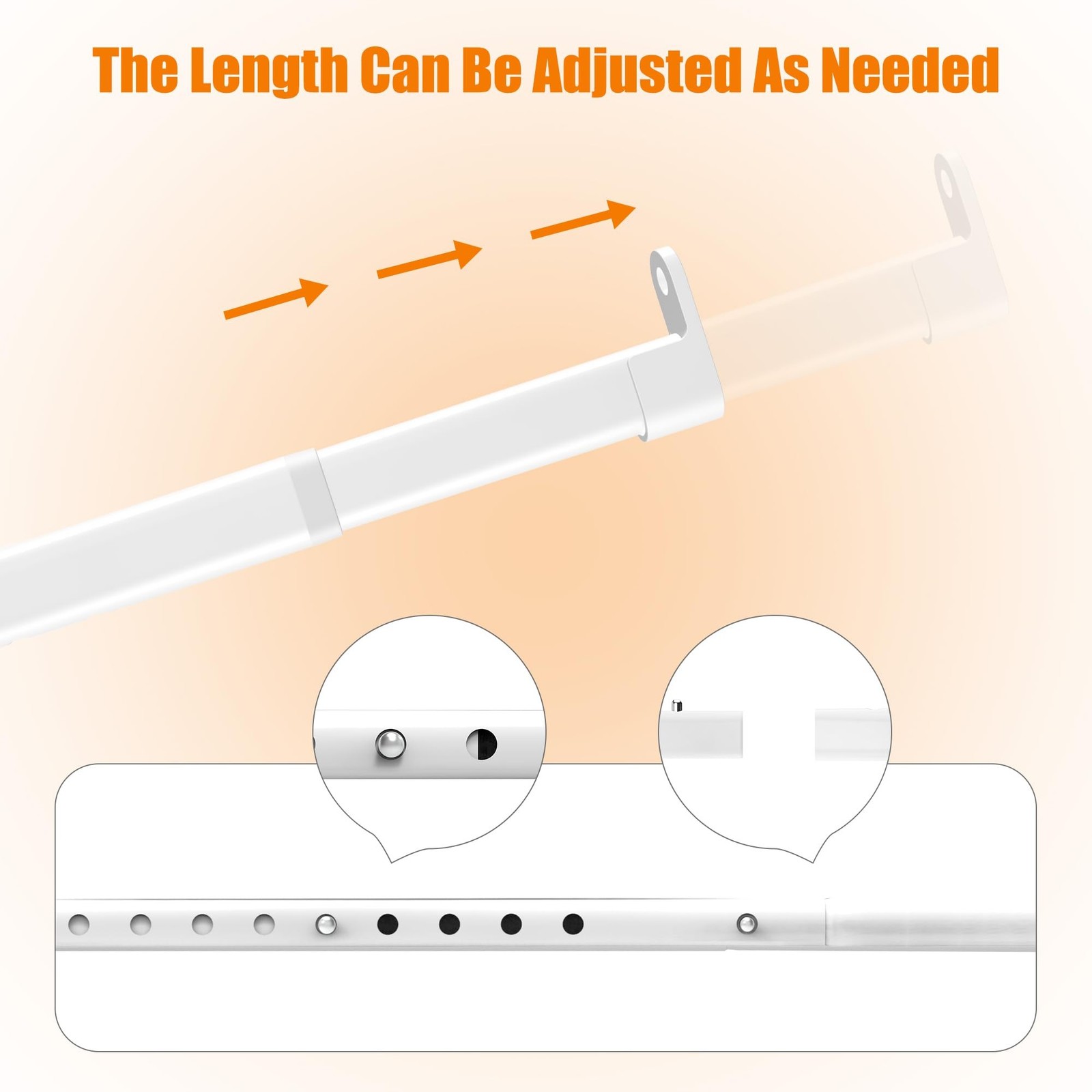 Oval Closet Rod for Hanging Clothes, Adjustable Heavy Duty Closet Rods with E…