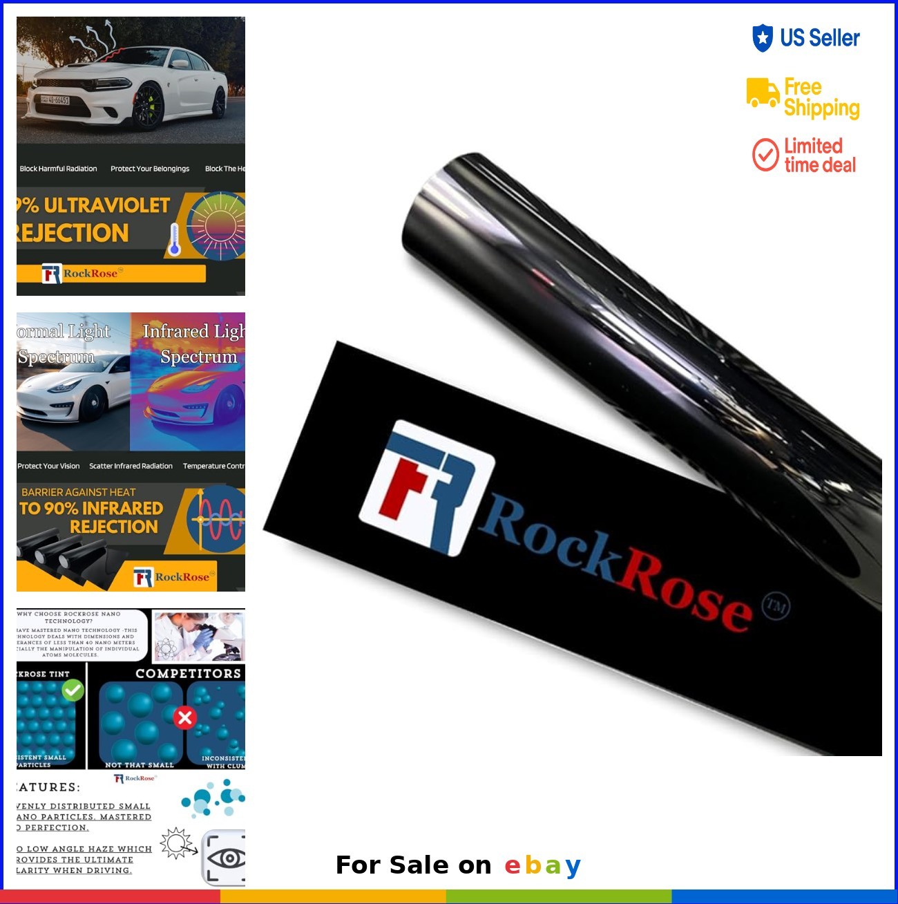 Nano Ceramic Window Tint 35 Percent 20 in x 10 FT Heat Block UV Protection Car
