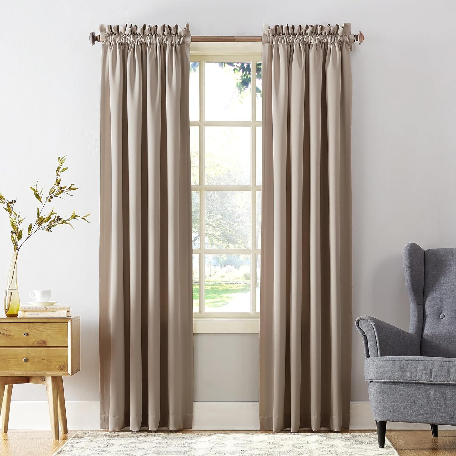 Sun Zero Barrow Energy Efficient Rod Pocket Curtain Single Panel – 108″L x 54″W