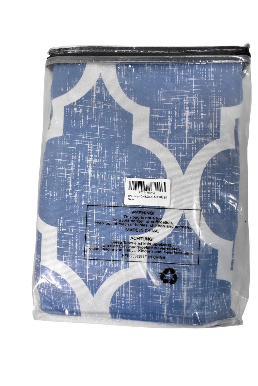 Beauoop Blackout Curtains 2 Panels 50×63 Back Tab Moroccan Geo Blue Set