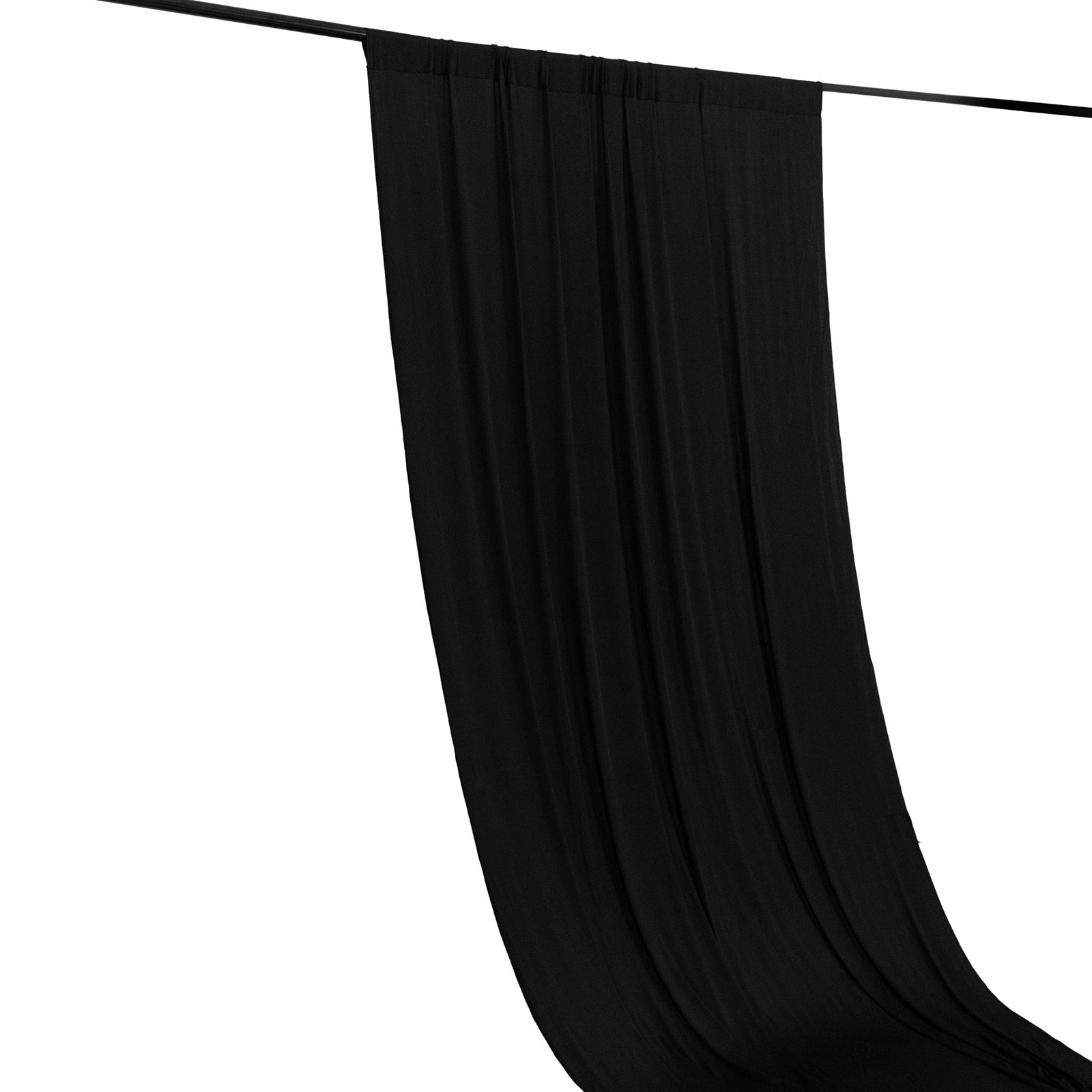 18 ft BLACK 4-Way Stretch Spandex Divider Backdrop Curtain Party Wedding