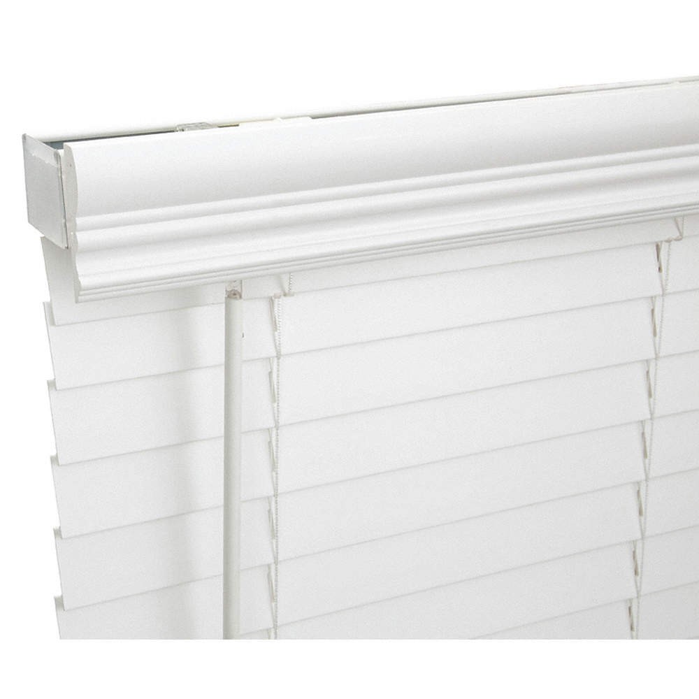 GRAINGER APPROVED Window Blinds,Faux Wood,White 493P44