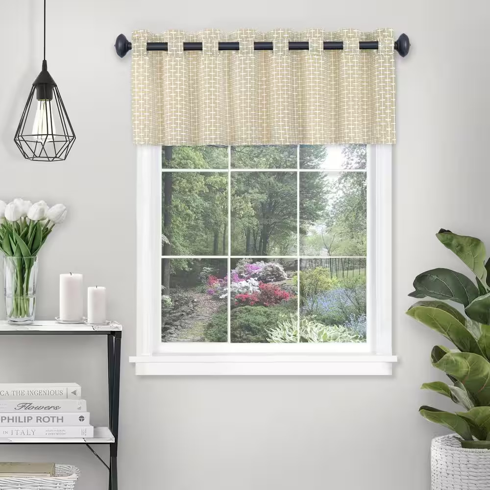 Bedford Light Filtering Window Curtain Valance – 58X13 – Tan