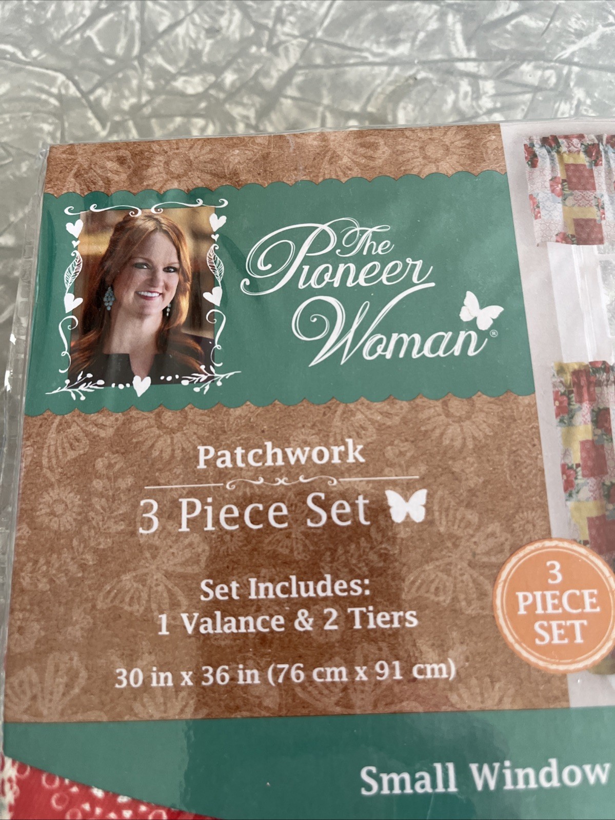 Pioneer Woman ~ Patchwork ~ Three (3) Piece Curtain Set ~ 30″ x 36″