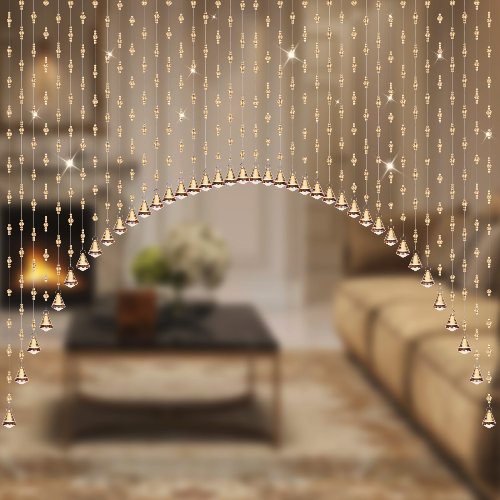 20/40 Line Crystal Beaded Curtain Hanging Door Glass Room Divider Festival Decor