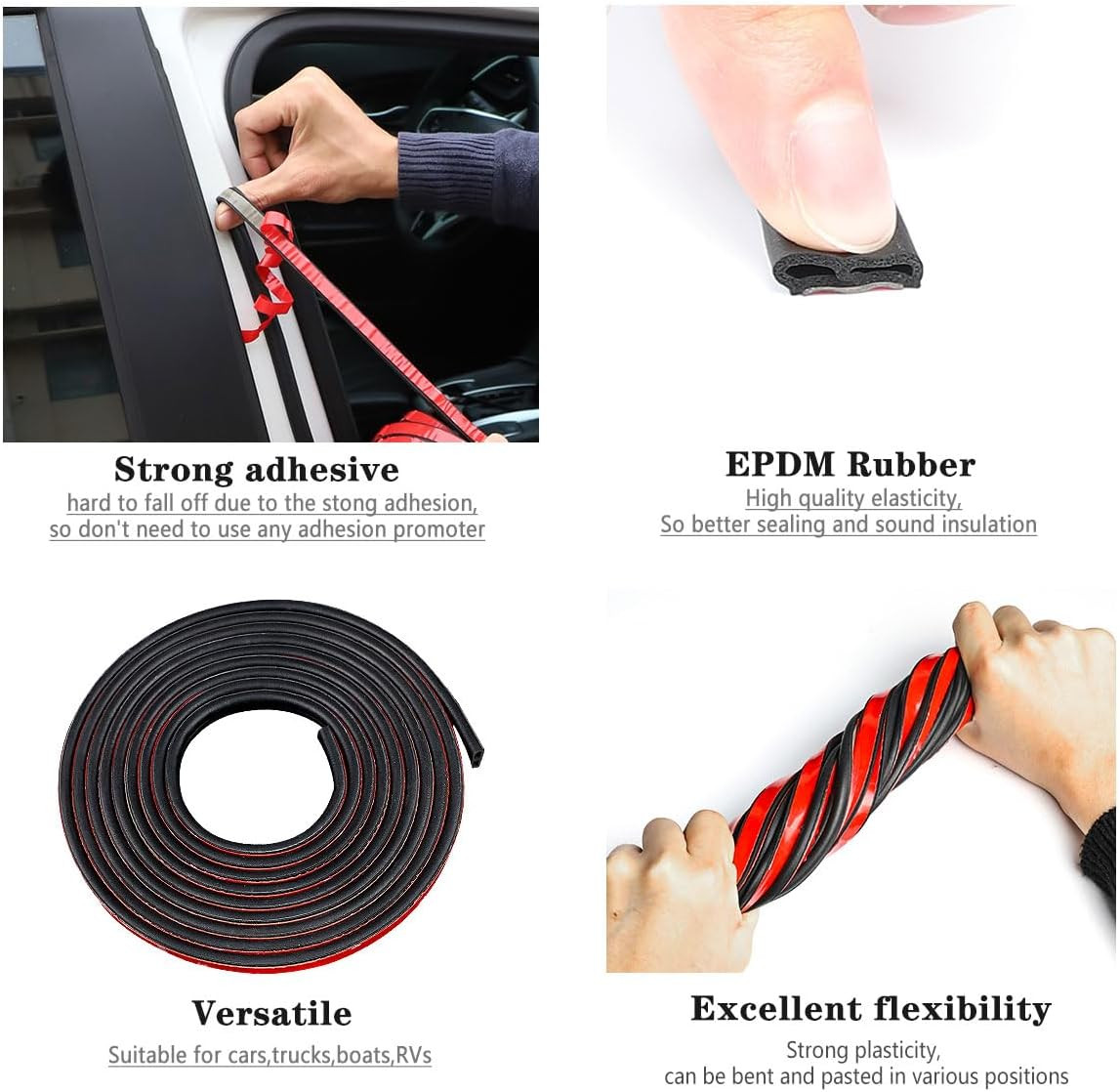 33Ft Universal Car Seal Strip, Universal Self Adhesive Auto Rubber Weather Draft