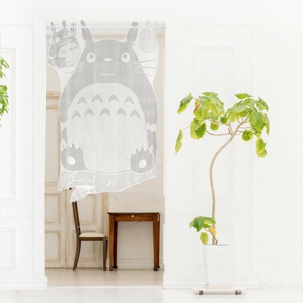 NEW JAPAN Made Studio Ghibli – Totoro Shape Curtain Home Decor Gift Gray 35×55″