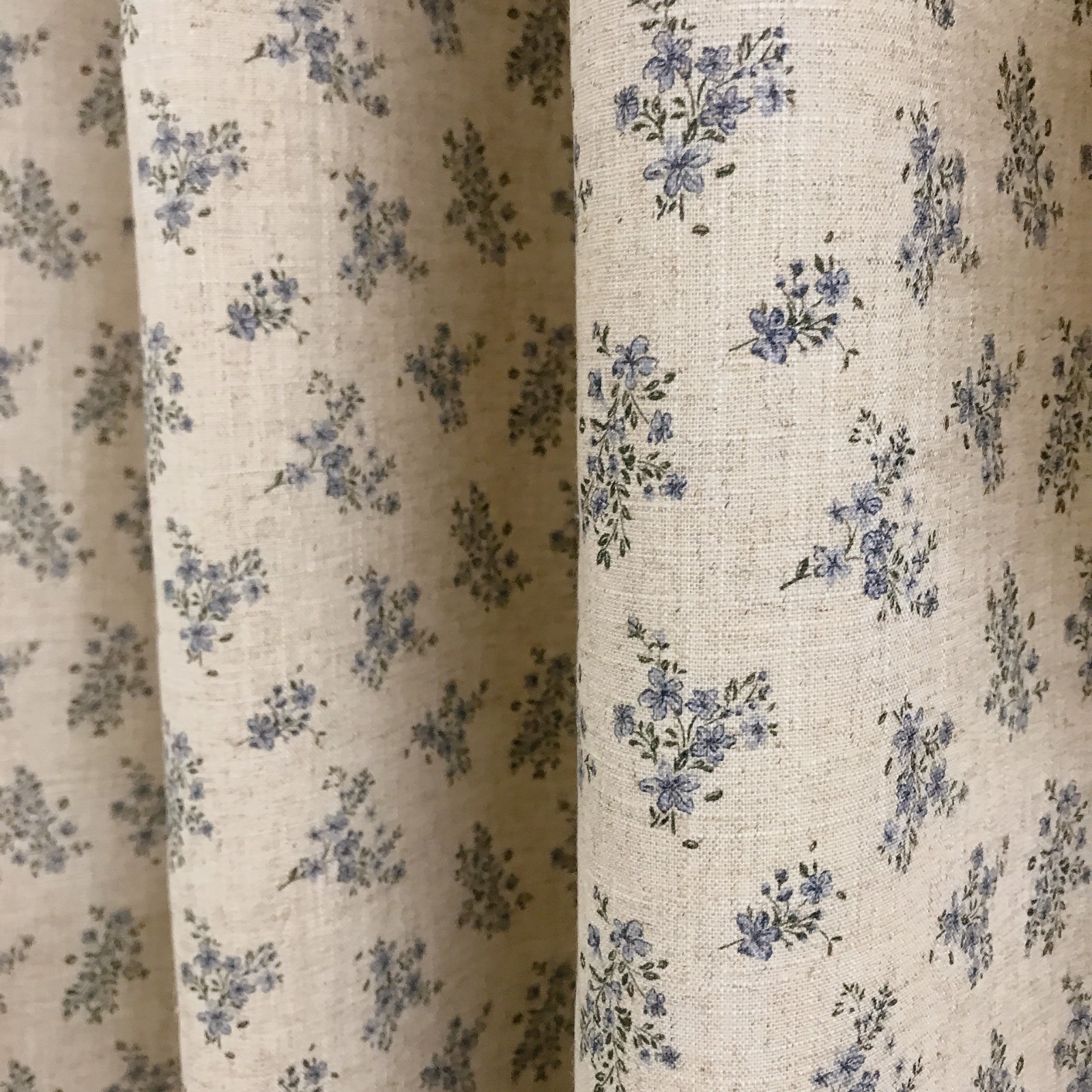 Handcrafted Floral Curtains Linen Blend Petite Botanical Custom Drapery Panels
