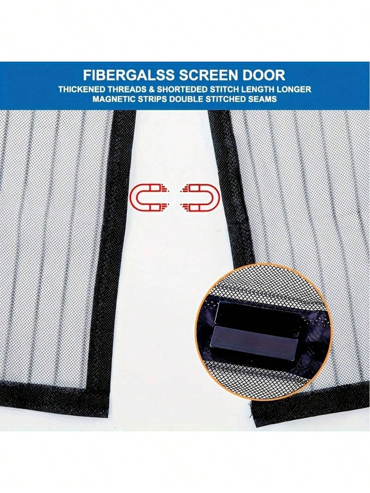 Magnetic Anti-Mosquito Soft Yarn 35.5″x82.7 Self-Adhesive Soft Door Curtain