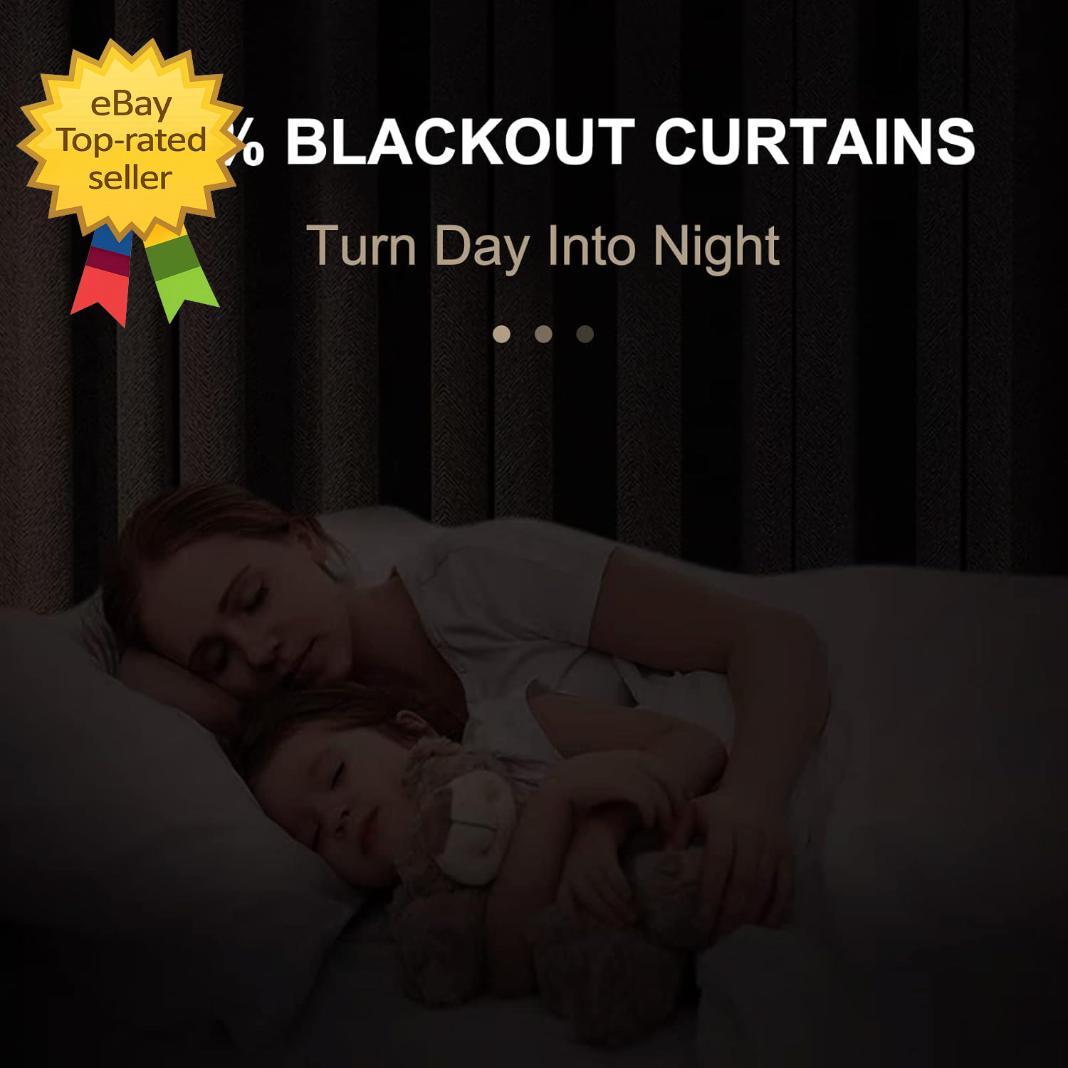 Blackout Curtains for Bedroom 84 Inches Long, Back Tab/Rod Pocket Living