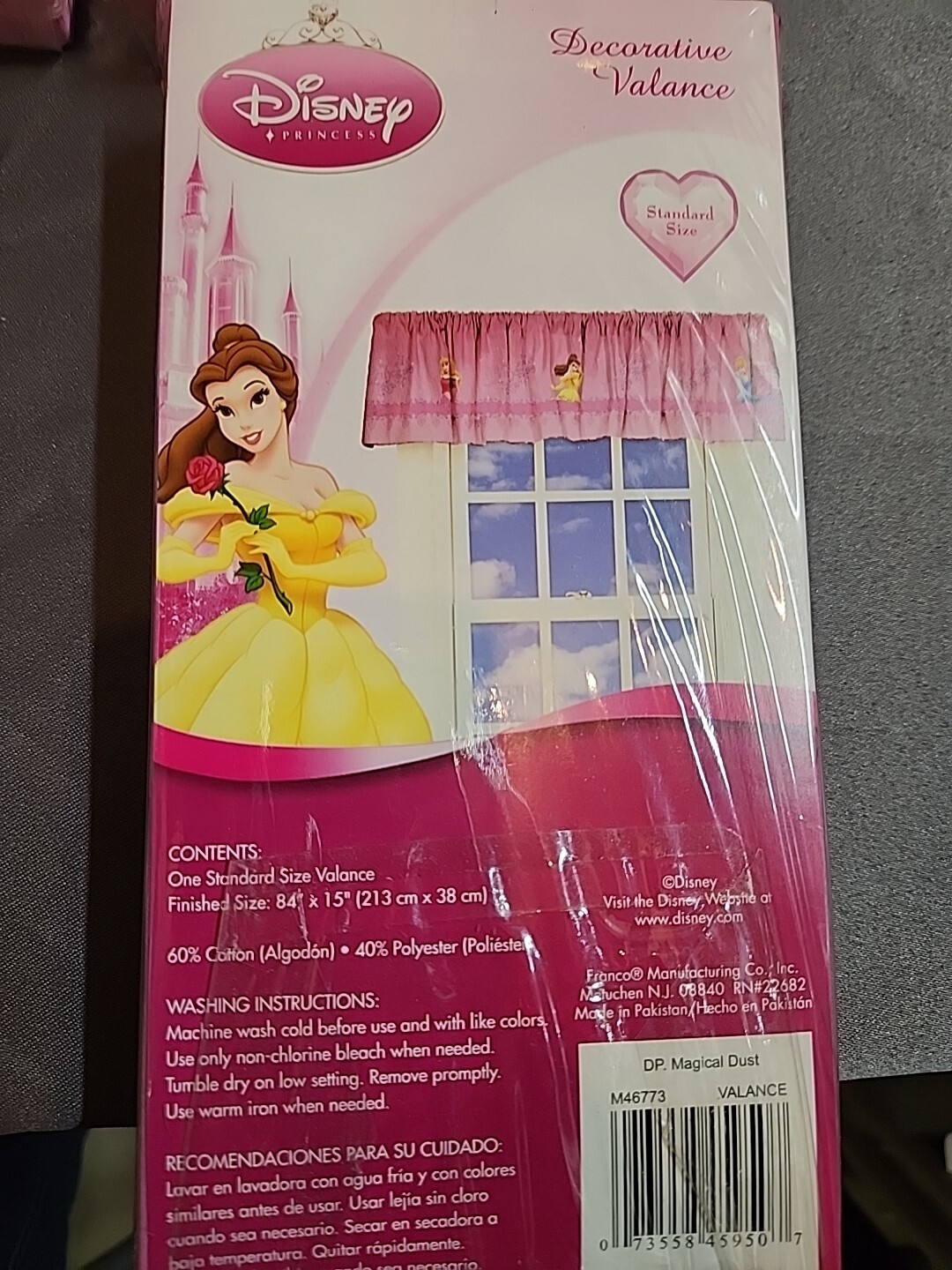 Disney Princess Decorative Curtain Valance Pink Magical Star Dust 3 Packages New