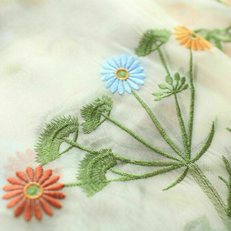 Sheer Window Curtain Tulle Blind Butterfly Embroidery Kitchen Balcony Home Decor